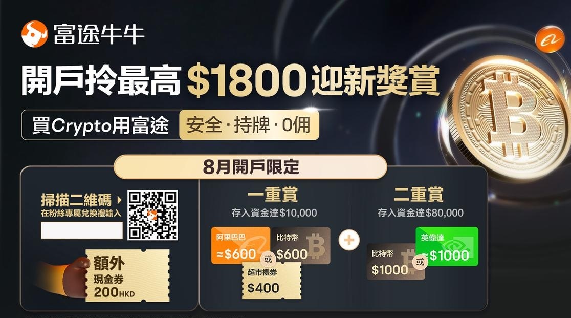 [2024]富途证券中国开户优惠：入金送英伟达NVDA+阿里BABA+HK$200现金券